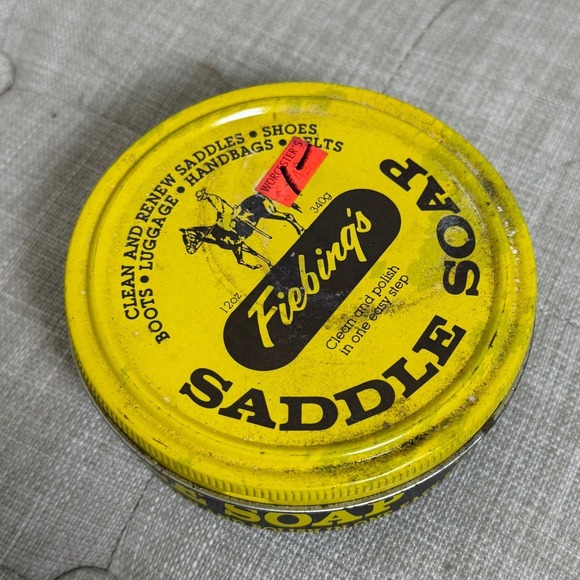 Other - Vintage Fiebing's Saddle Soap Tin 12oz Leather‎ Care Advertising Collectible